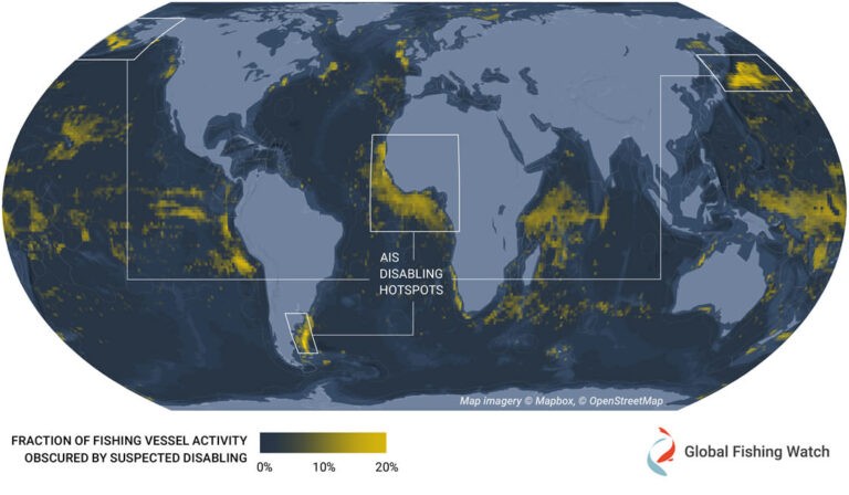 Hotspots of Unseen Fishing Vessels Illuminate Areas of Concern for Illegal, Unreported and Unregulated Fishing