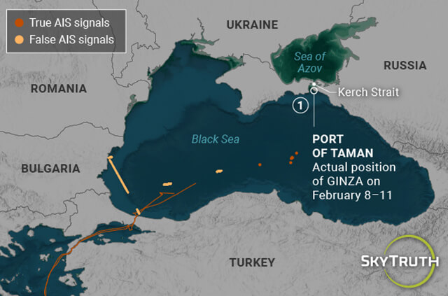 Tankers Falsify AIS Tracking Positions to Hide Entry into Russian Black Sea Ports
