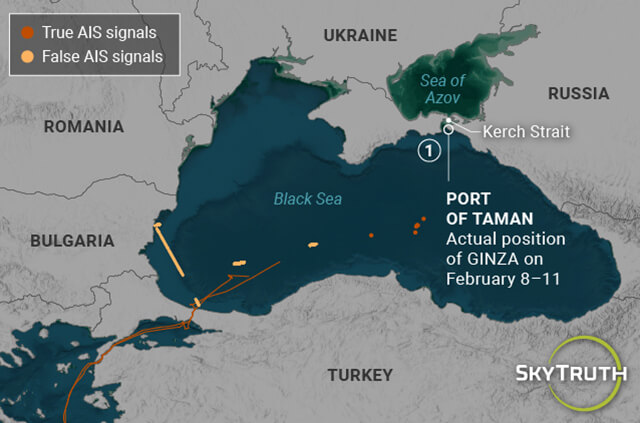 Tankers Falsify AIS Tracking Positions To Hide Entry Into Russian Black   GINZA Image Joel 