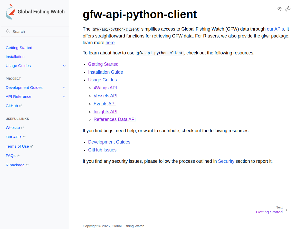 Python package documentation home page