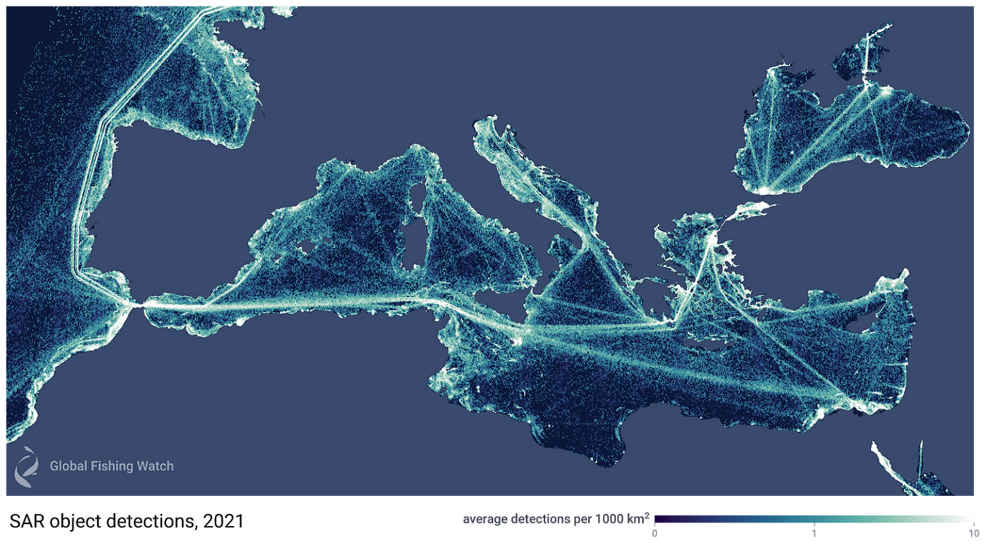 vessel activity in the Mediterranean Sea